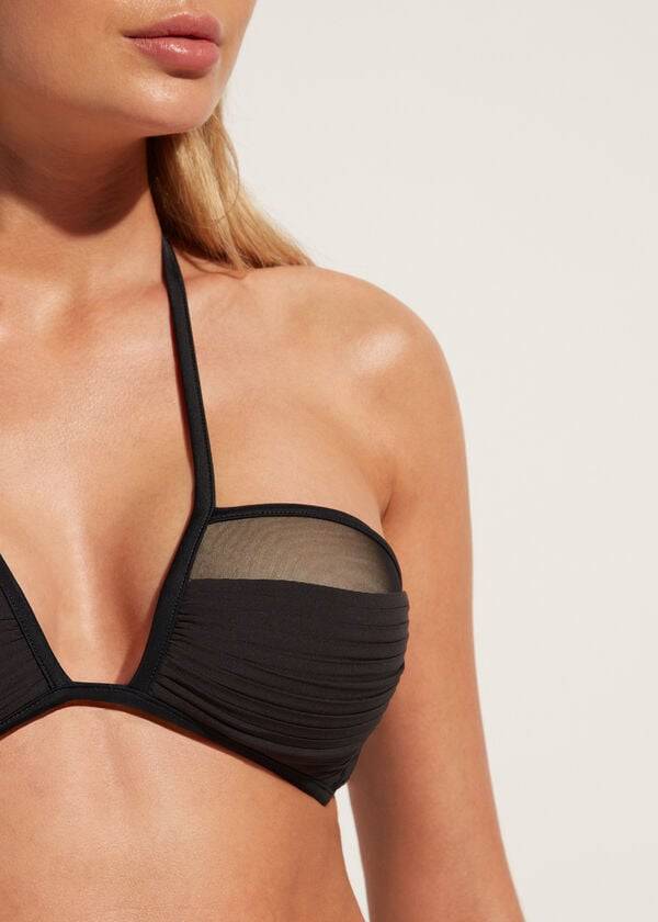 calzedonia bandeau lightly padded tokyo womens bikini tops black