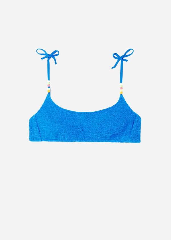 blue womens calzedonia crinkled tank-style san diego bikini tops