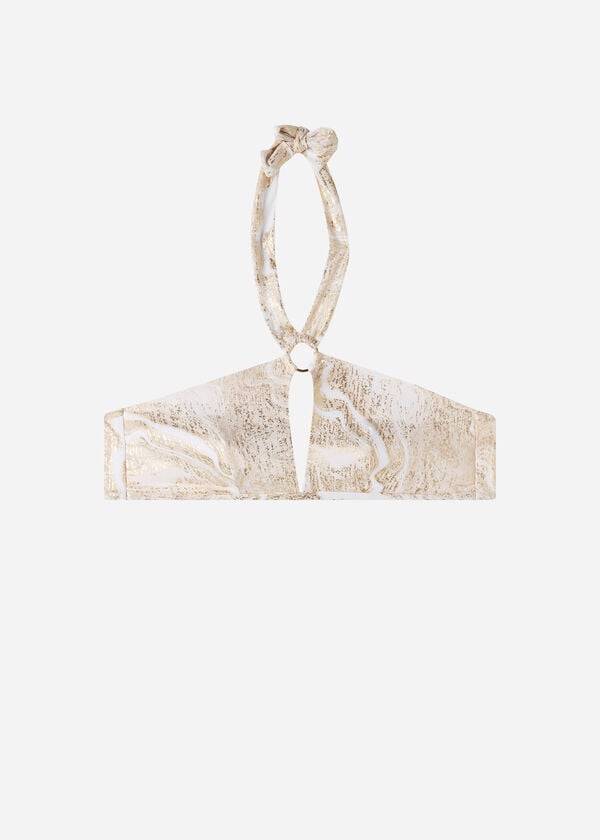 gold womens calzedonia cut-out bandeau hollywood bikini tops