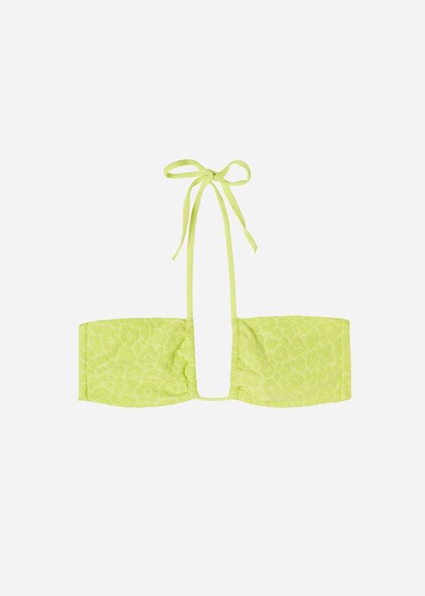 calzedonia drawstring bandeau bangkok womens bikini tops green