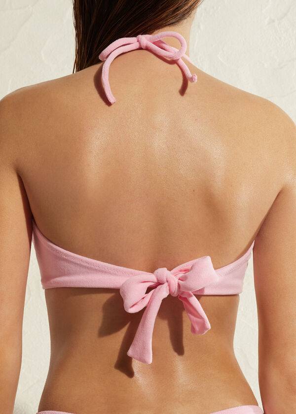 calzedonia drawstring bandeau beverly hills eco womens bikini tops pink