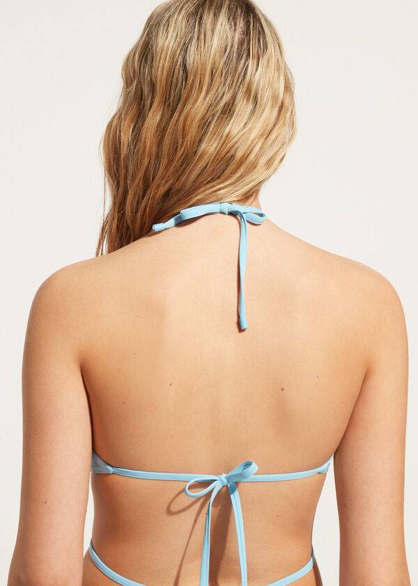 womens calzedonia drawstring bandeau islamorada bikini tops blue