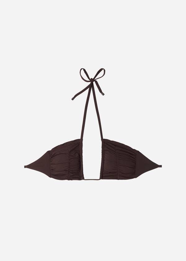 calzedonia drawstring bandeau islamorada womens bikini tops coffee brown