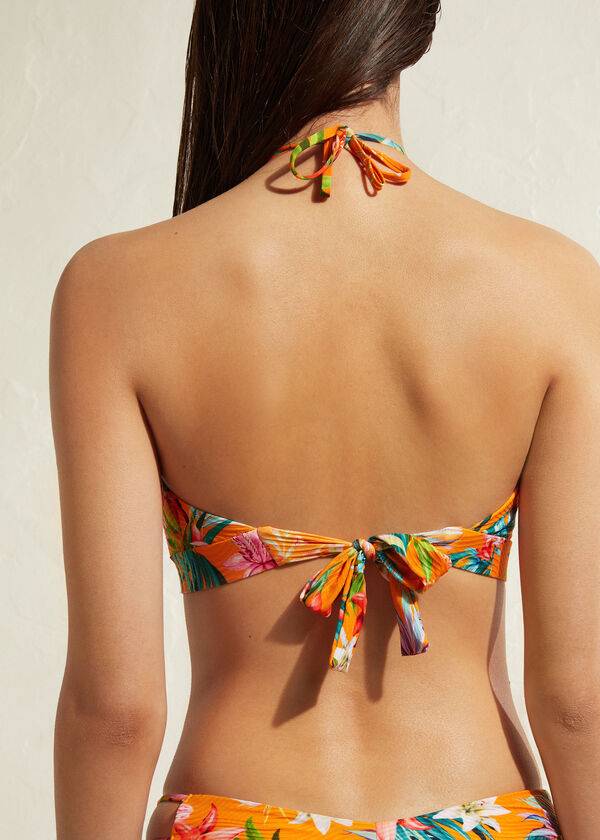 womens calzedonia drawstring bandeau rio eco bikini tops orange