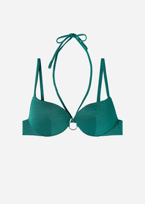 calzedonia graduated padded push up hollywood womens bikini tops green
