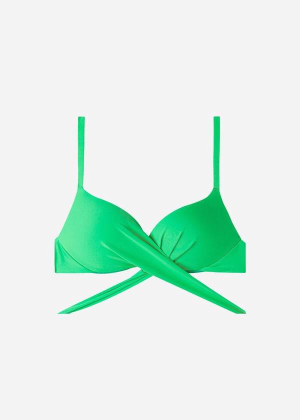 womens calzedonia graduated padded push up indonesia bikini tops green