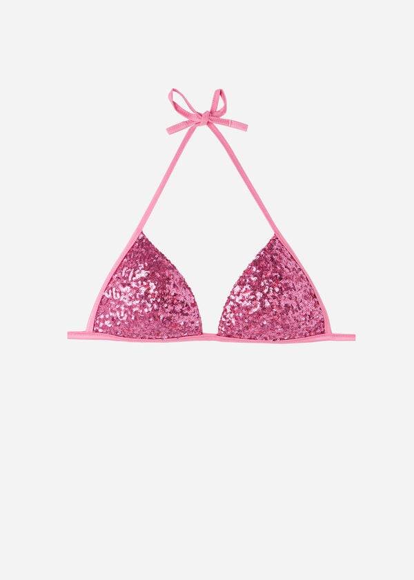 womens calzedonia graduated padded triangle cannes bikini tops pink