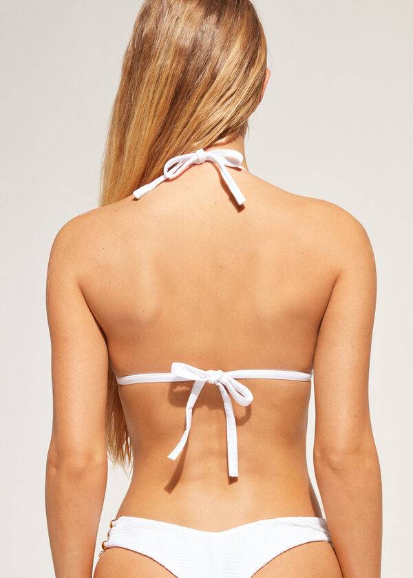 calzedonia graduated padded triangle casablanca womens bikini tops white