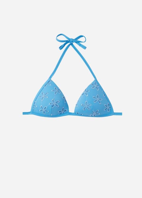 womens calzedonia graduated padded triangle corfù bikini tops blue