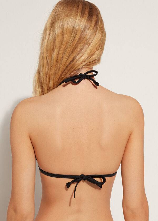 calzedonia graduated padded triangle shanghai womens bikini tops black