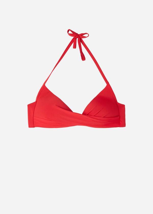 calzedonia graduated soft crisscross padded triangle indonesia womens bikini tops red