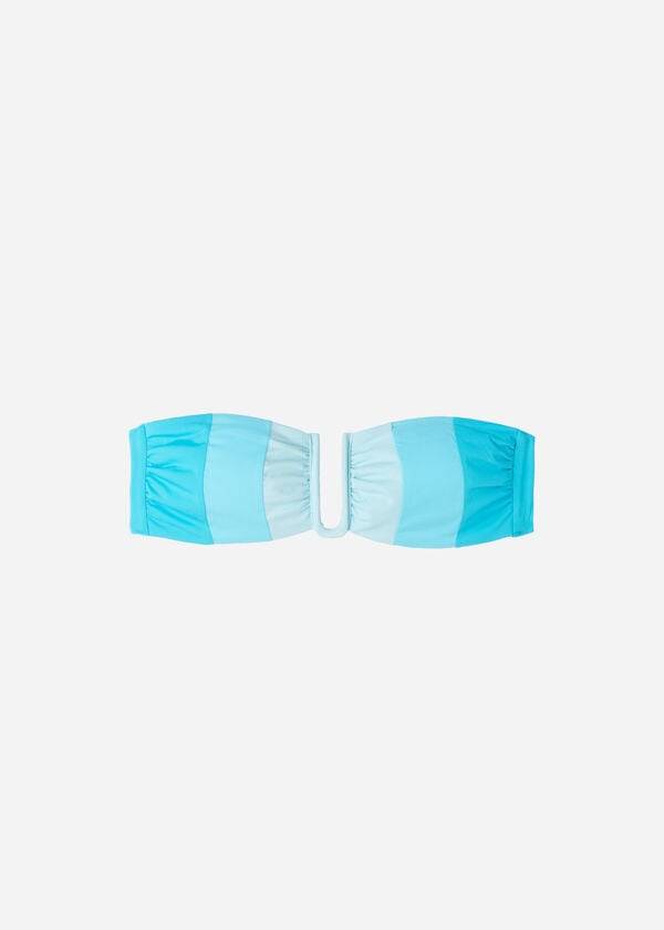 turquoise womens calzedonia padded bandeau azzorre bikini tops