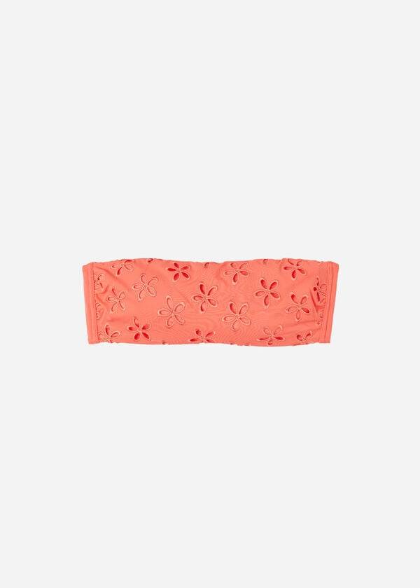 womens calzedonia padded bandeau corfù bikini tops coral orange