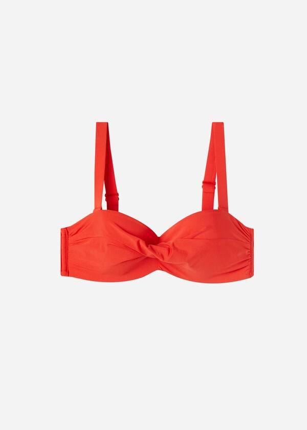 womens calzedonia padded bandeau indonesia bikini tops red