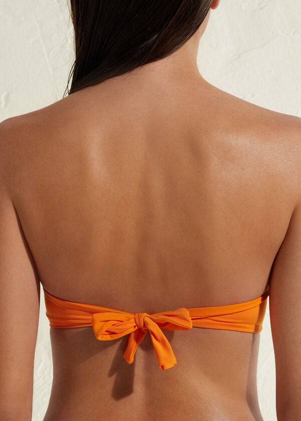 calzedonia padded bandeau indonesia eco womens bikini tops orange