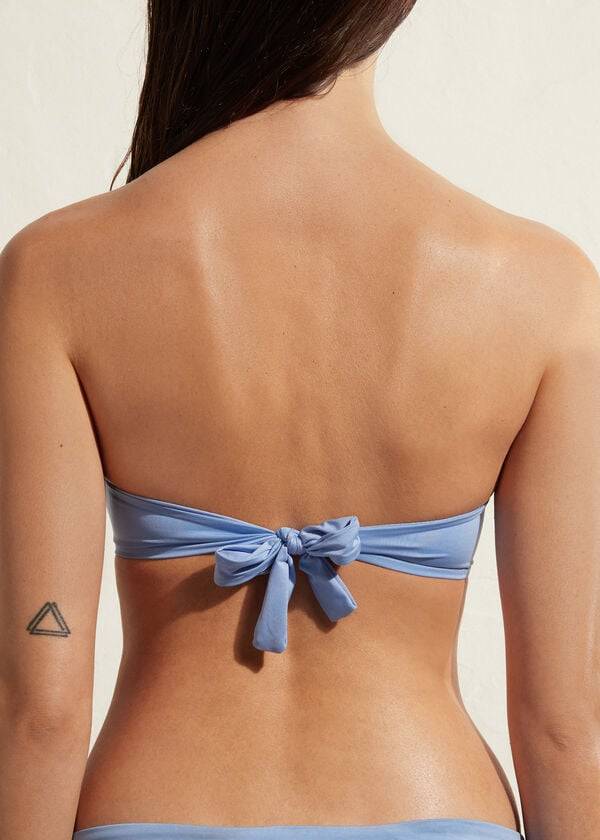 blue calzedonia padded bandeau indonesia eco womens bikini tops