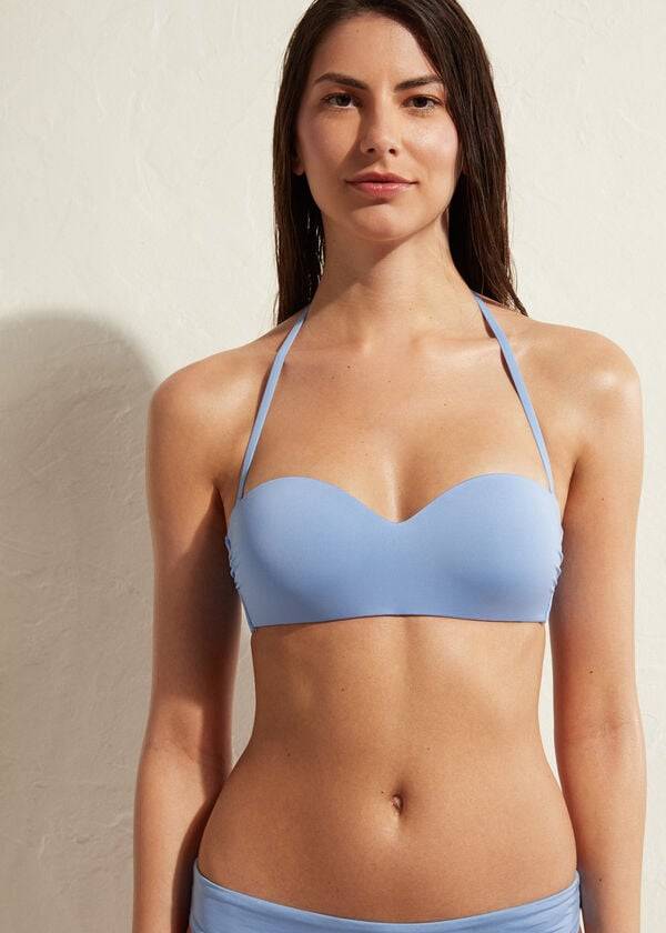 blue calzedonia padded bandeau indonesia eco womens bikini tops