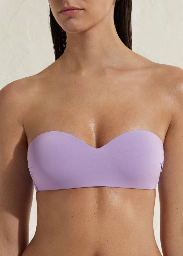 womens calzedonia padded bandeau indonesia eco bikini tops purple