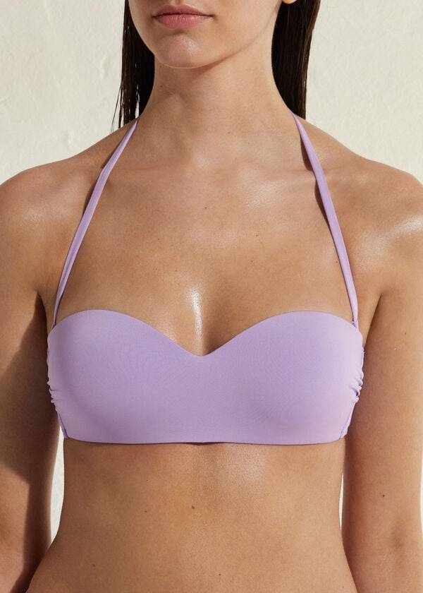 womens calzedonia padded bandeau indonesia eco bikini tops purple