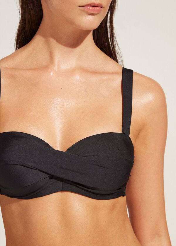 black womens calzedonia padded bandeau indonesia eco cobey bikini tops