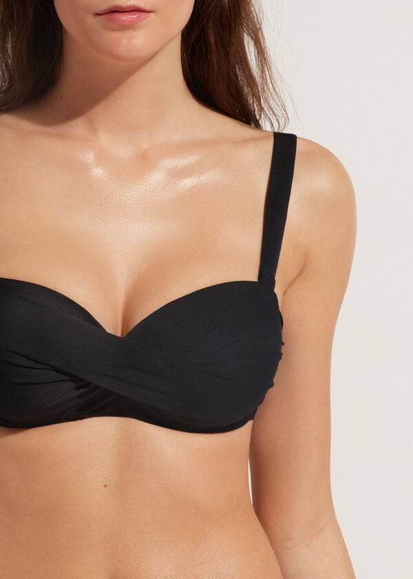 black womens calzedonia padded bandeau indonesia eco cobey bikini tops