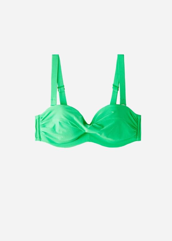 womens calzedonia padded bandeau indonesia eco cobey bikini tops green