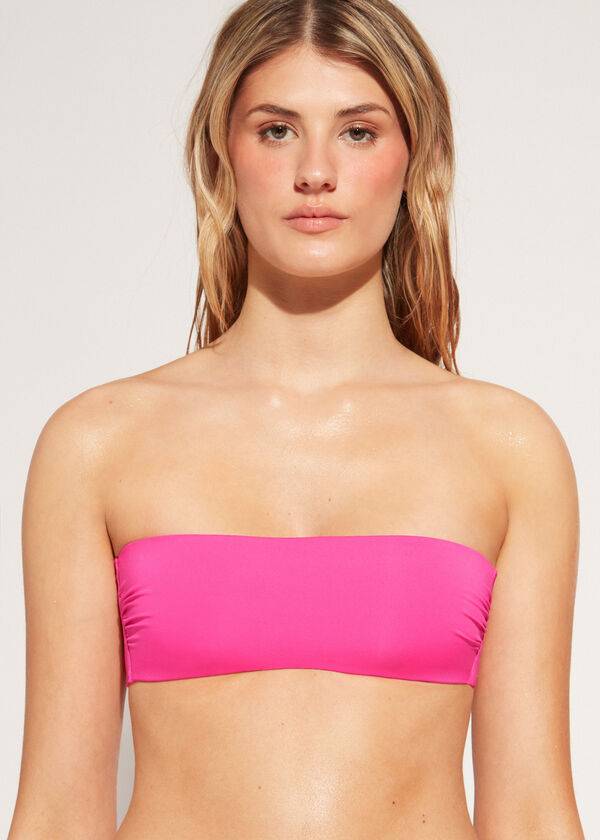 calzedonia padded bandeau indonesia eco rosa womens bikini tops pink