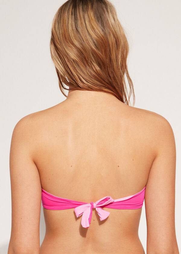 calzedonia padded bandeau indonesia eco rosa womens bikini tops pink