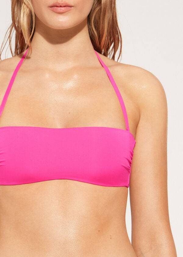 calzedonia padded bandeau indonesia eco rosa womens bikini tops pink