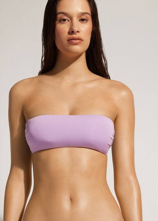 calzedonia padded bandeau indonesia eco strapless womens bikini tops purple