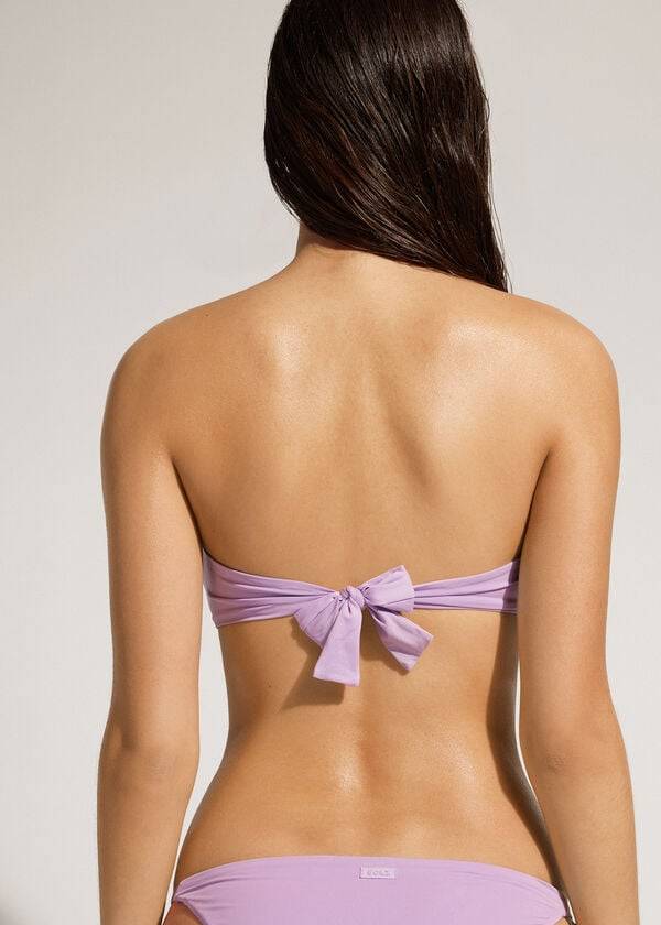 calzedonia padded bandeau indonesia eco strapless womens bikini tops purple