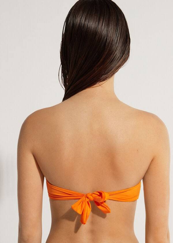 calzedonia padded bandeau indonesia eco strapless womens bikini tops orange