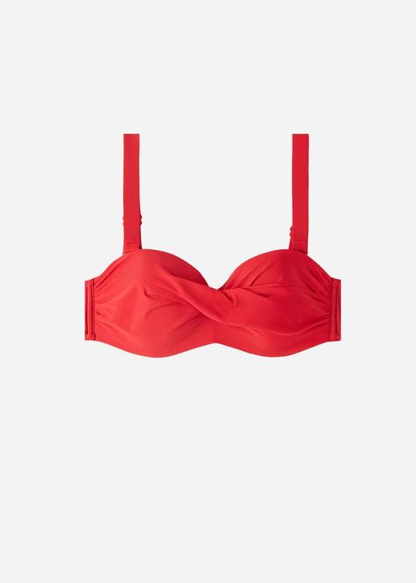 womens calzedonia padded bandeau indonesia strapless bikini tops red