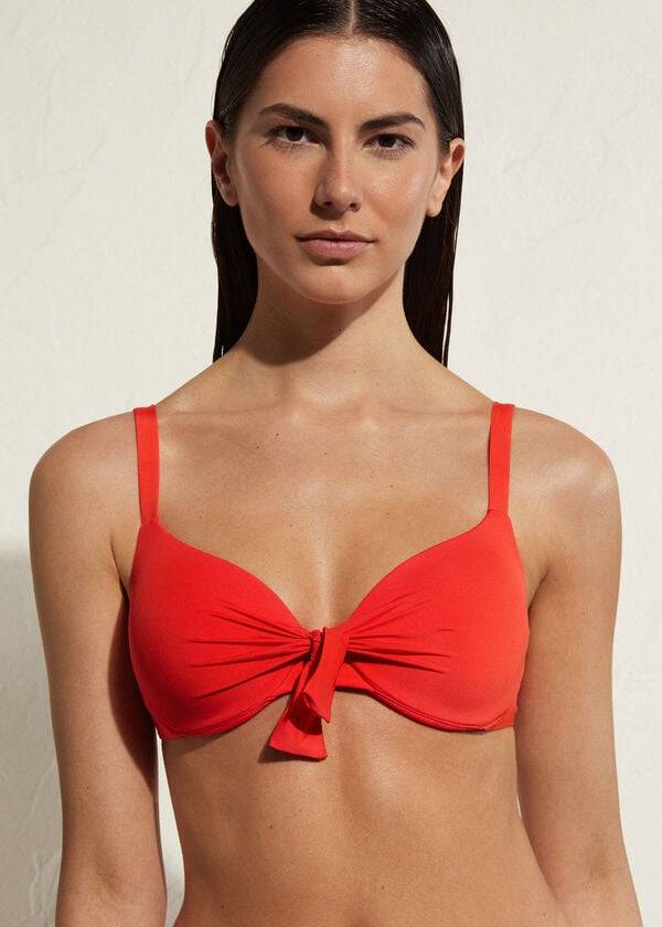 womens calzedonia padded push up indonesia eco sexy bikini tops red