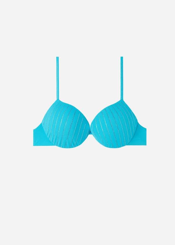turquoise calzedonia padded push up shanghai womens bikini tops