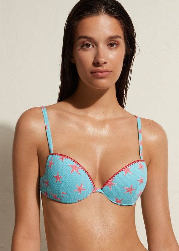 navy womens calzedonia padded push-up buenos aires bikini tops