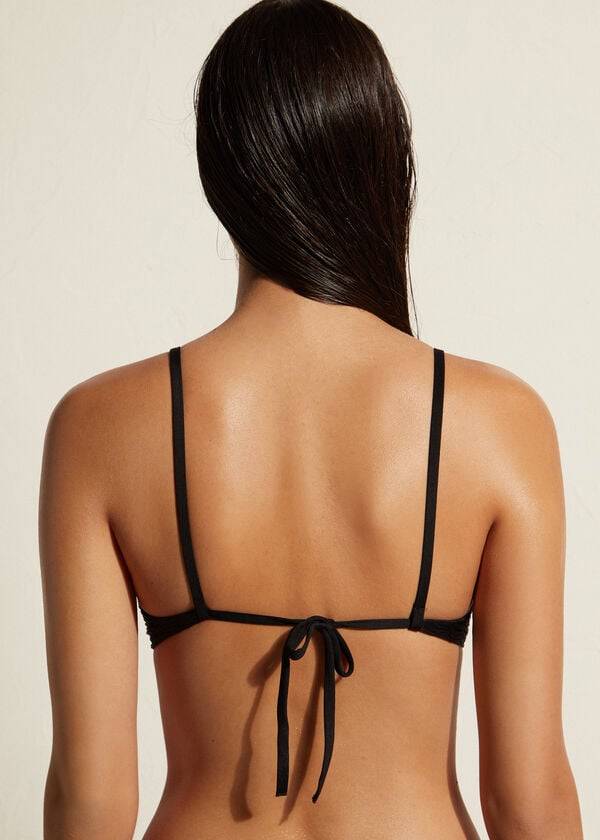 womens calzedonia padded push-up casablanca bikini tops black