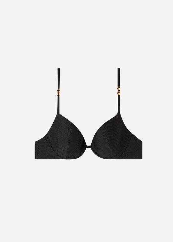 womens calzedonia padded push-up casablanca bikini tops black