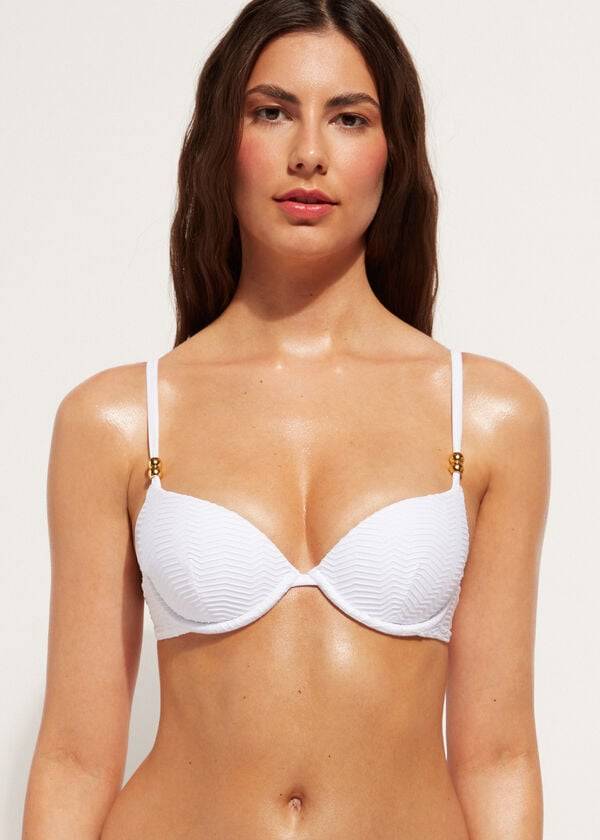 womens calzedonia padded push-up casablanca bikini tops white