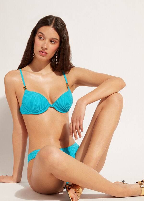 turquoise womens calzedonia padded push-up casablanca bikini tops