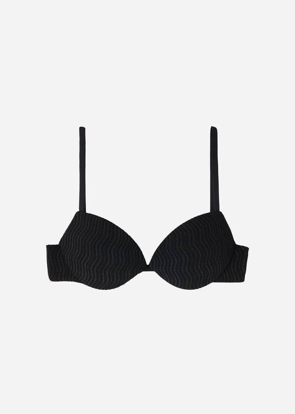 womens calzedonia padded push-up mykonos bikini tops black