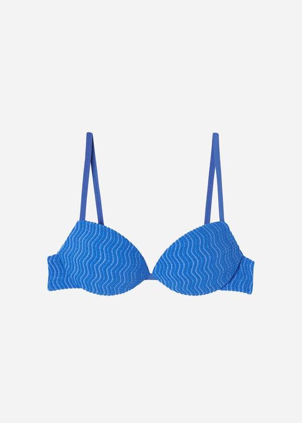 blue calzedonia padded push-up mykonos womens bikini tops