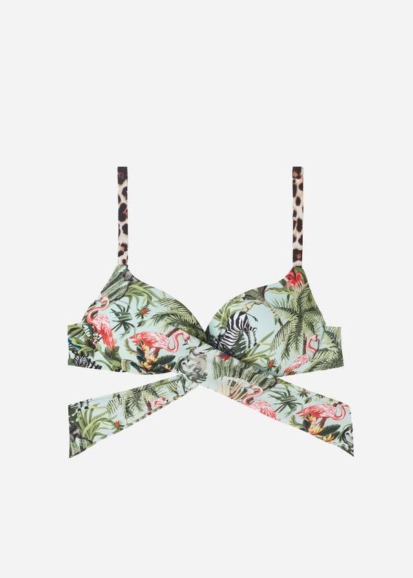 womens calzedonia padded push-up nairobi eco bikini tops green
