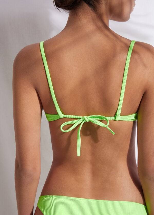 green womens calzedonia padded push-up new york bikini tops