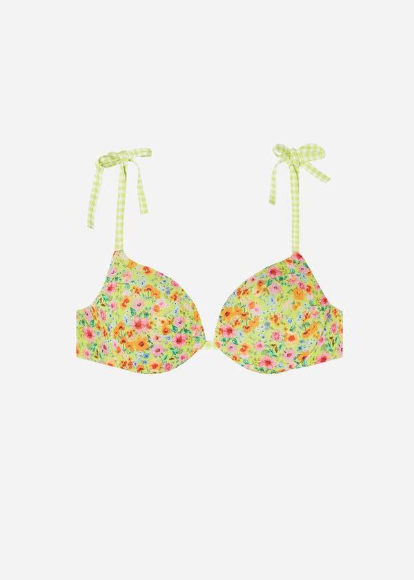 yellow womens calzedonia padded push-up siviglia bikini tops