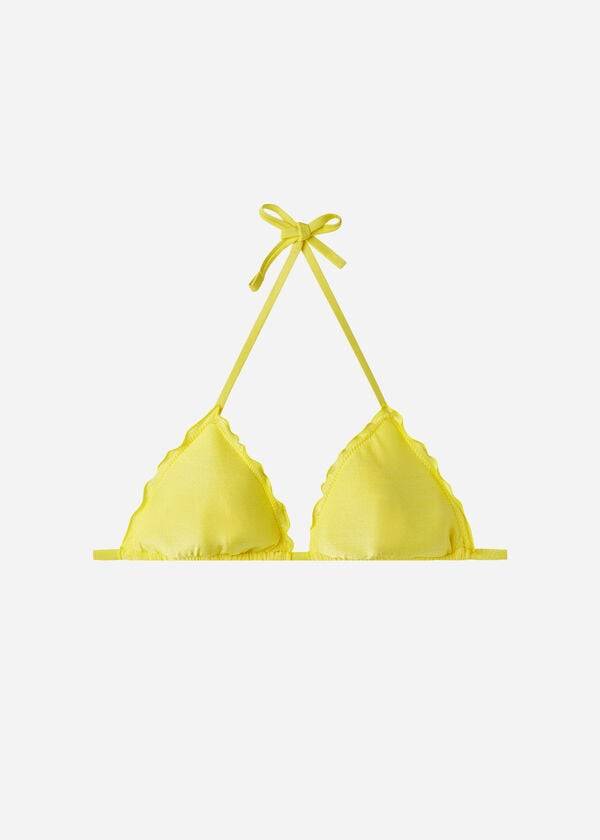 yellow womens calzedonia padded triangle formentera bikini tops