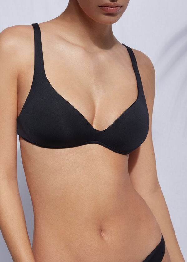 black calzedonia padded triangle indonesia eco leo womens bikini tops
