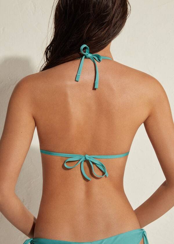 womens calzedonia padded triangle indonesia eco rise bikini tops turquoise
