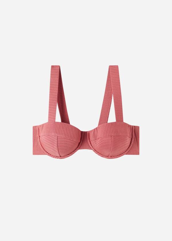 brown calzedonia push-up bandeau biarritz womens bikini tops