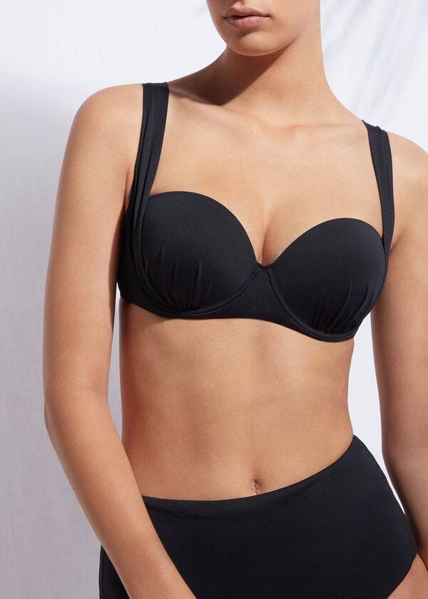 black womens calzedonia push-up bandeau indonesia bikini tops